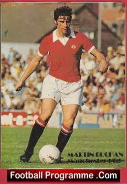 Manchester United Martin Buchan Signed Magazine Picture Man Utd