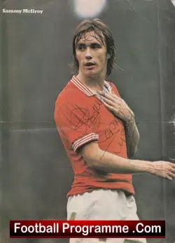 Manchester United Sammy McIlroy Signed Magazine Picture Man Utd