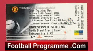 Manchester United Training Open Day 2006 – Match Ticket
