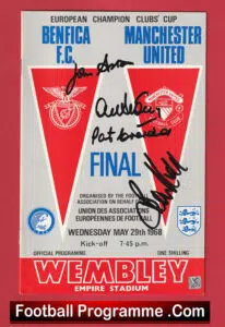 Manchester United v Benfica 1968 – European Cup Final Multi Signed