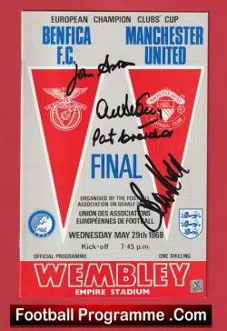 Manchester United v Benfica 1968 – European Cup Final Multi Signed