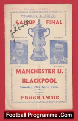 Manchester United v Blackpool 1948 - FA Cup Final Pirate Signed - football programme