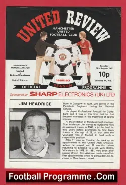 Manchester United v Bolton Wanderers 1982 – Jim Headrige