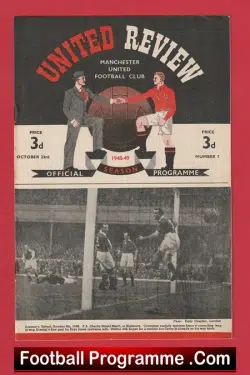 Manchester United v Burnley 1948 – Man Utd 1940s Programme