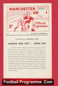 Manchester United v Everton 1961 – Youth Match Programme