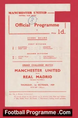 Manchester United v Leeds United 1959 – Reserves Match