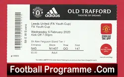 Manchester United v Leeds United 2020 – Ticket FA Youth Cup