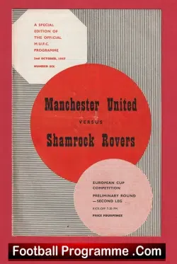 Manchester United v Shamrock Rovers 1957 – Man Utd Munich Season