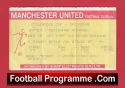 Manchester United v Tottenham 1989 – Match Ticket