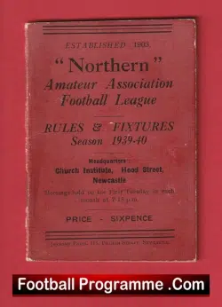 Northern Amateur Association Football League Book 1939 – 1940