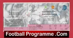 Panathinaikos v Manchester United 2001 – Ticket – Athens Greece