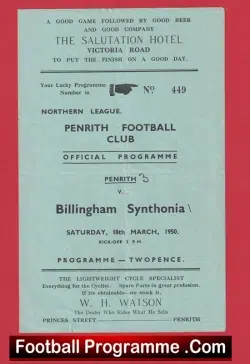 Penrith v Billingham Synthonia 1950 – Northern League