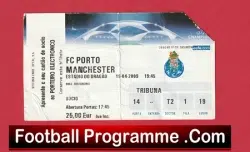 Porto FC v Manchester United 2009 - Match Ticket Portugal - football memorabilia