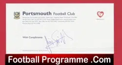 Portsmouth Football Club Signed Comps Slip Jim Smith – The Manager