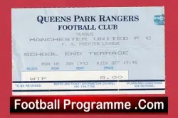 Queens Park Rangers v Manchester United 1993 – Match Ticket