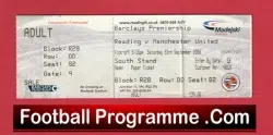 Reading v Manchester United 2006 – Match Ticket