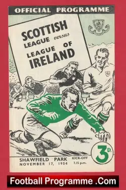 Scotland League v League Of Ireland 1954 – Higgins Glasgow Celtic