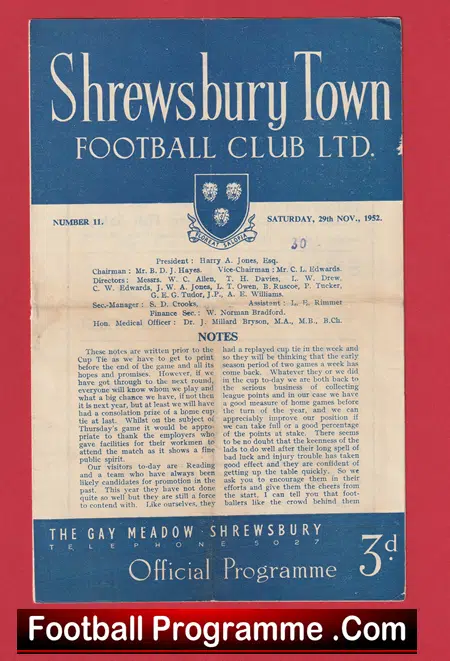 Shrewsbury Town v Reading 1952 - 1950s - Image 2