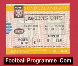Sunderland v Manchester United 1996 – FA Cup Football Ticket