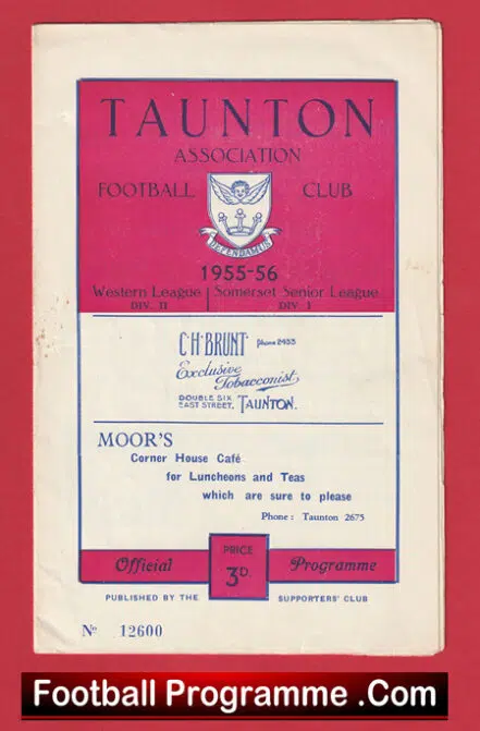 Taunton v Frome Town 1956 – Reserves Match