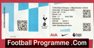 Tottenham Hotspur v Manchester United 2023 – Football Ticket