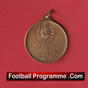 World Cup 1930 Souvenir Medal + Vignette + Original Paper Sleeve 1930s