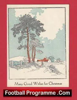 York City Football Club Supporters Christmas Card Circa 1962