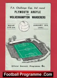 Plymouth Argyle v Wolves 1951 – Multi Autographed Signed