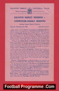 Dulwich Hamlet v Corinthian Casuals 1960 – Reserves Match
