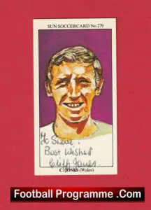 Tottenham Hotspur Cliff Jones Autographed Signed Football Card Picture