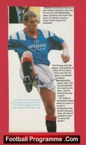 Glasgow Rangers Ian Durrant Autographed Signed Picture 1990s