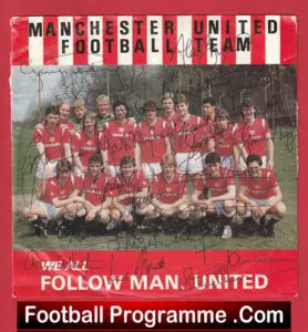 Manchester United Football Team We All Follow United Record – Multi Signed 1985