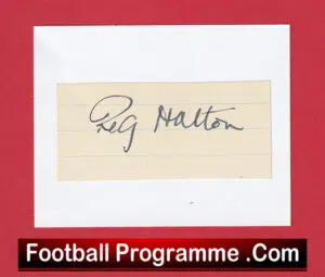 Manchester United Reg Halton Signed Card Man Utd 1936 – 1937