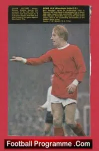 Manchester United Denis Law Autograph Signed Picture Man Utd