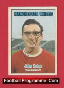 Manchester United John Aston Autograph Signed Football Card Man Utd