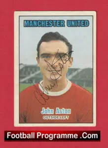 Manchester United John Aston Autograph Signed Football Card Man Utd