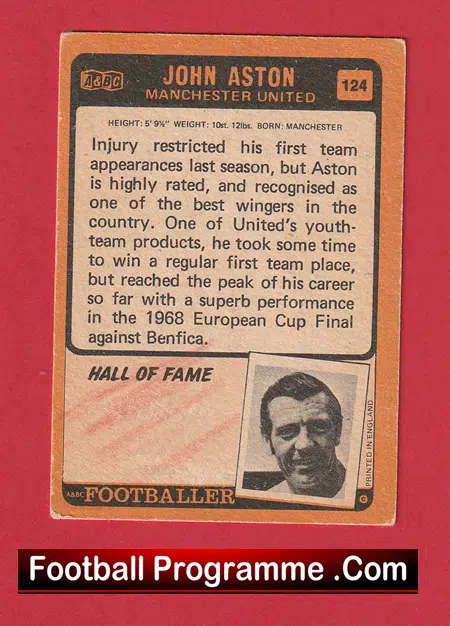 Manchester United John Aston Autograph Signed Football Card Man Utd - Image 3
