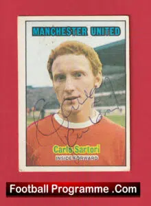 Manchester United Carlo Sartori Autograph Signed Football Card Man Utd