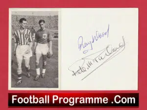Manchester United Ray Wood + Peter McParland Autograph 1957 FA Cup Final