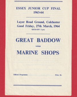 Great Baddow v Marine Shops 1964 – Layer Road – Colchester Final