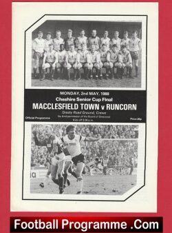 Macclesfield Town v Runcorn 1988 – Cheshire Senior Cup Final