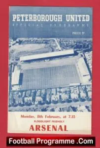 Peterborough United v Arsenal 1960 – Floodlight Friendly Match