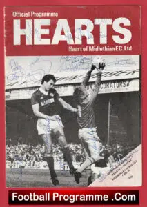 Heart Of Midlothian v Forfar Athletic 1978 – Multi Signed Autographed