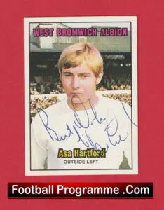 West Bromwich Albion Asa Hartford Autograph Signed Football Card