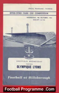 Sheffield Wednesday v Olympique Lyons 1961 – Fairs Cup Match