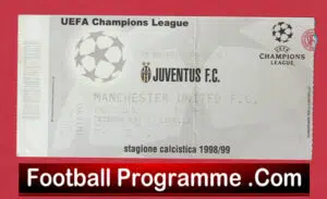 Juventus v Manchester United 1999 – Treble Season Ticket