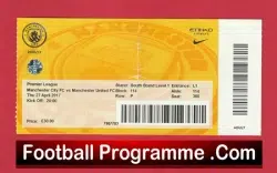 Manchester City v Manchester United 2017 – Match Ticket