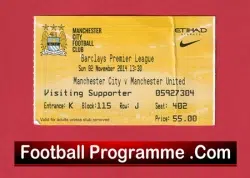 Manchester City v Manchester United 2014 – Match Ticket