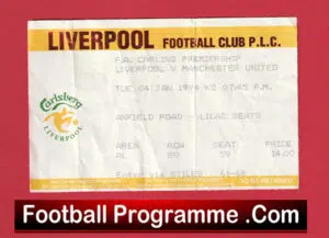 Liverpool v Manchester United 1994 – Football Ticket