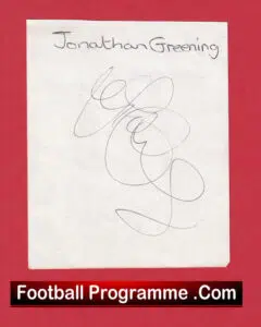 Manchester United Jonathan Greening Autograph Signed 1988 – 2001
